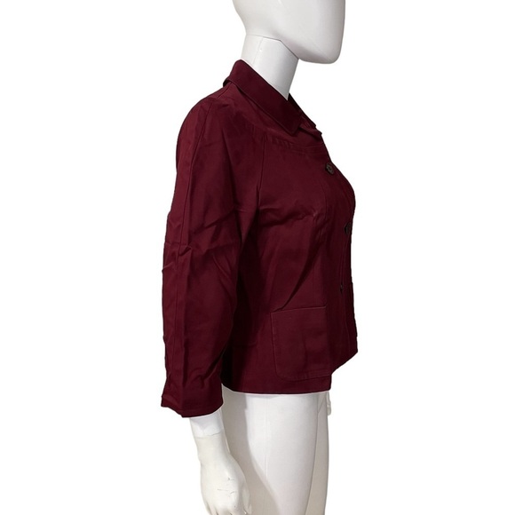 Talbots Plum Cotton Blend Lined Button Jacket - Picture 5 of 9